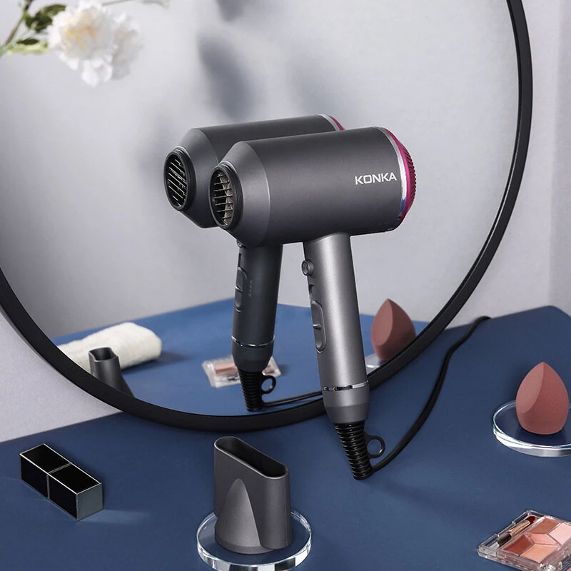 (image for) KONKA KG-1601 Hair Dryer 1600W 3 Drying Modes with Focused Airflow Nozzle Detachable Rear Cover 220V