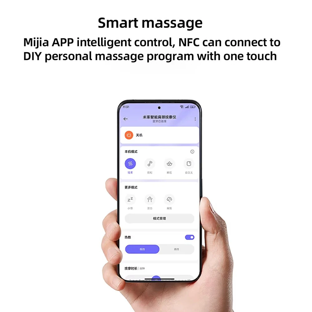(image for) XIAOMI Mijia Smart Neck & Shoulder Massager Rechargeable with Heat Therapy 9 Modes APP Control & NFC Deep Tissue Kneading